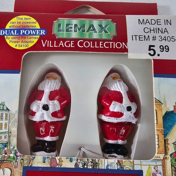 Lemax Village Collection Yard Light Santa Set Of 2 Christmas Village Decor - Picture 3 of 9